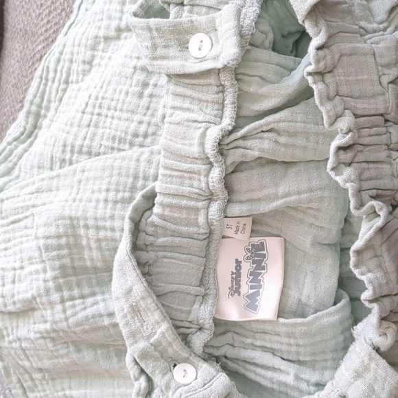 5T Disney Junior Minnie Green Stripes Skirtalls Skirt with Suspenders - Picture 10 of 14